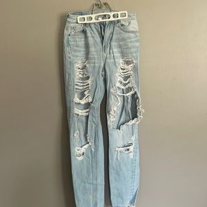 light washed ripped jeans